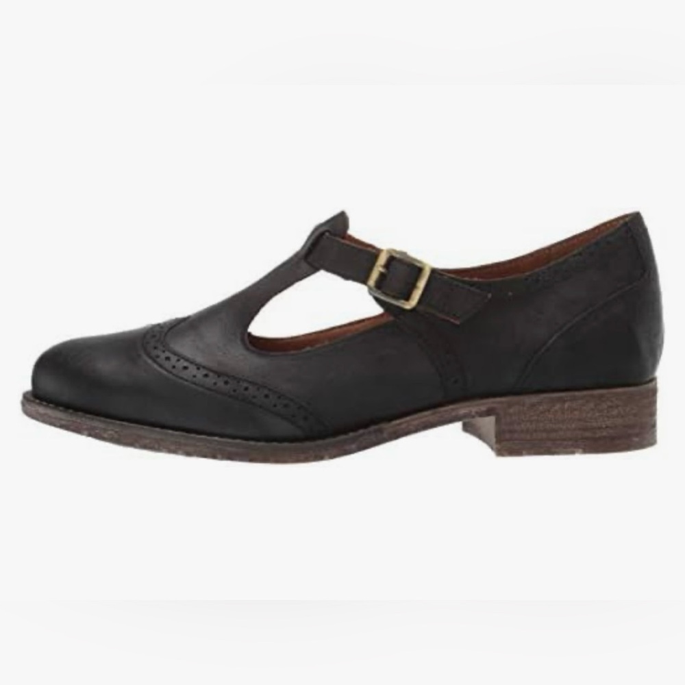 Josef Seibel Black Leather T-Strap Loafers - Picture 12 of 14